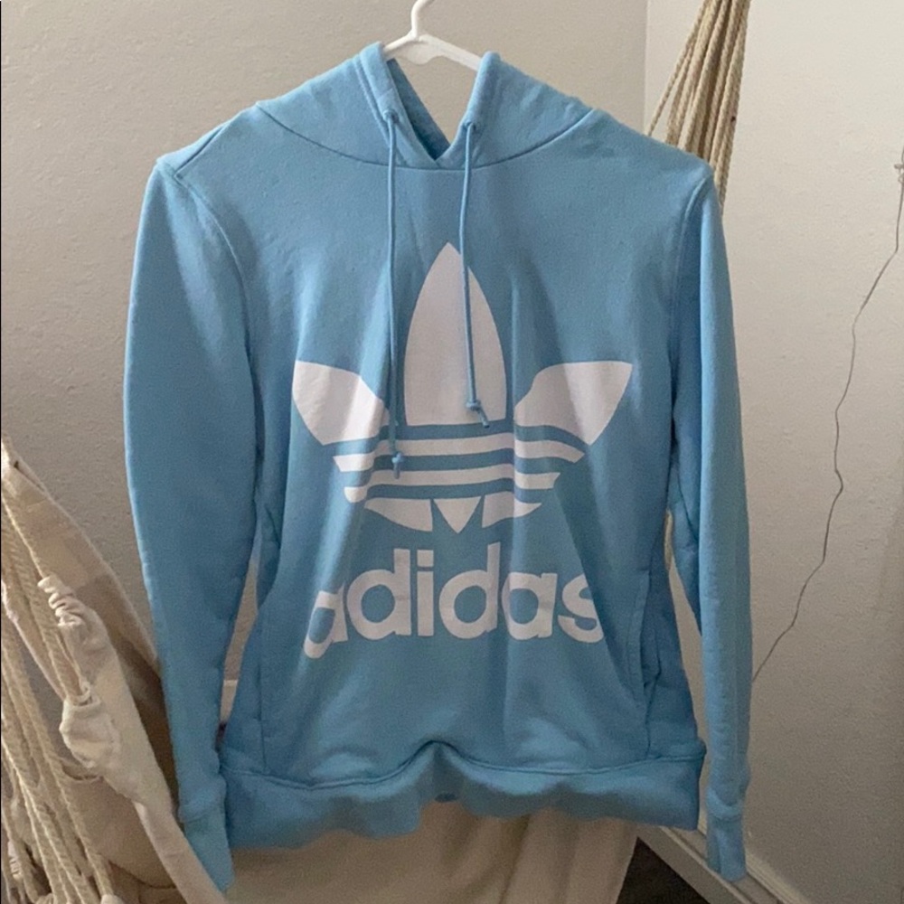 Adidas Light Blue Hoodie.